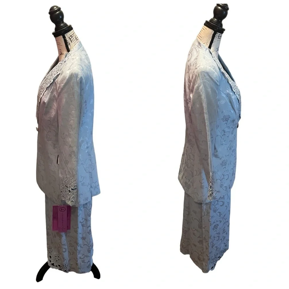 Suits of God in Church 2pc Suit Blazer Jacket Skirt Blue Size 12 Formal NWT